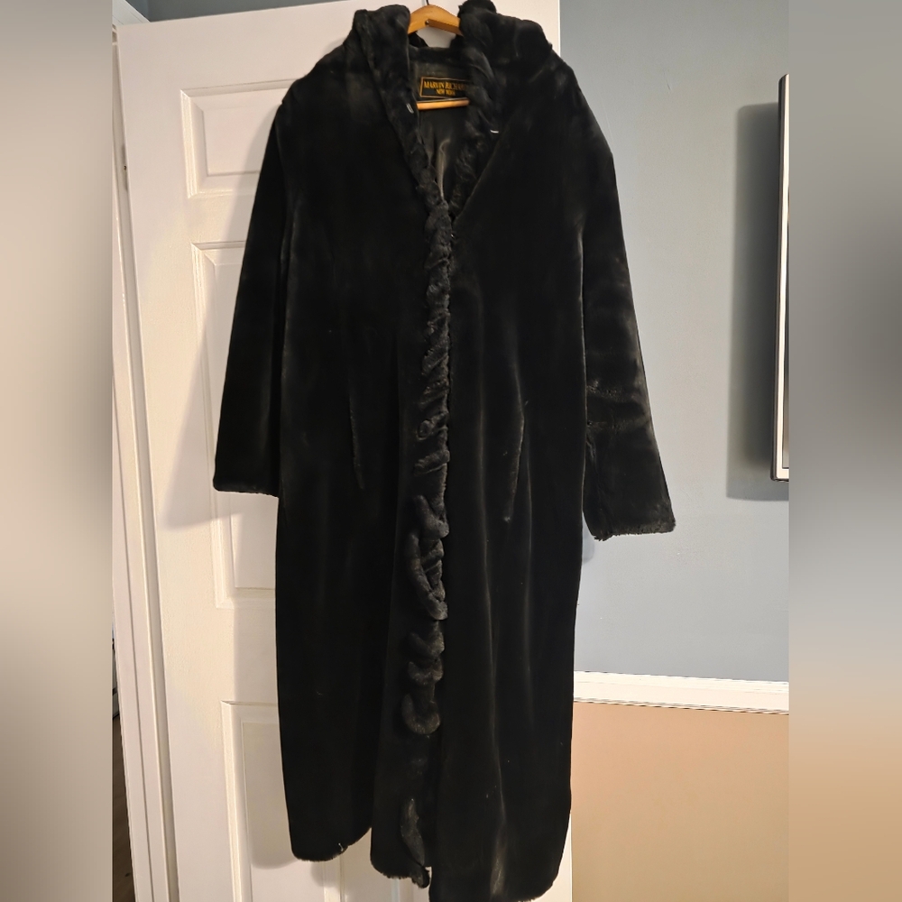 Marvin Richards Black Faux Fur Jacket - Picture 1 of 3
